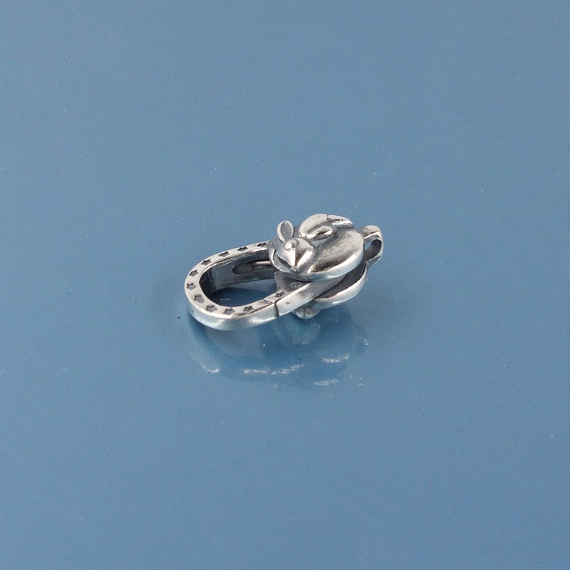 Vintage Sterling Silver Rabbit Lobster Claw Clasp Connector 14.7mm #44095