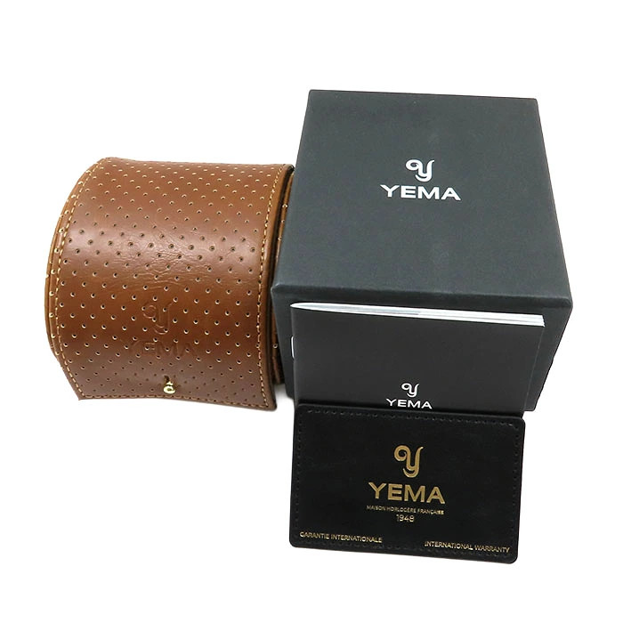 YEMA Wristmaster Traveler Micro Rotor Watch Black Dial Silver Stainless Steel