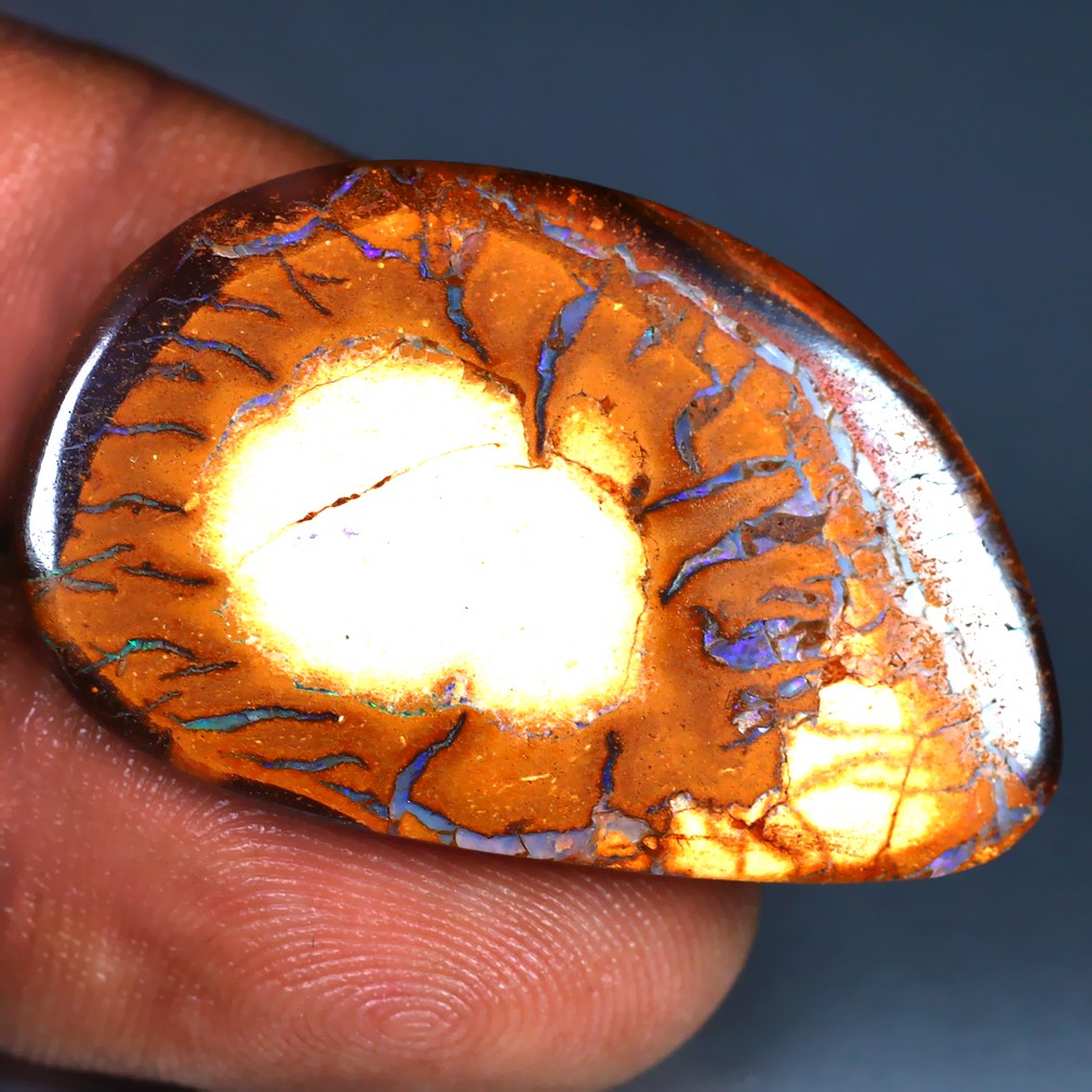 22.65 ct Fancy Shape (35 x 21 mm) Multi Color Australian Koroit Boulder Opal
