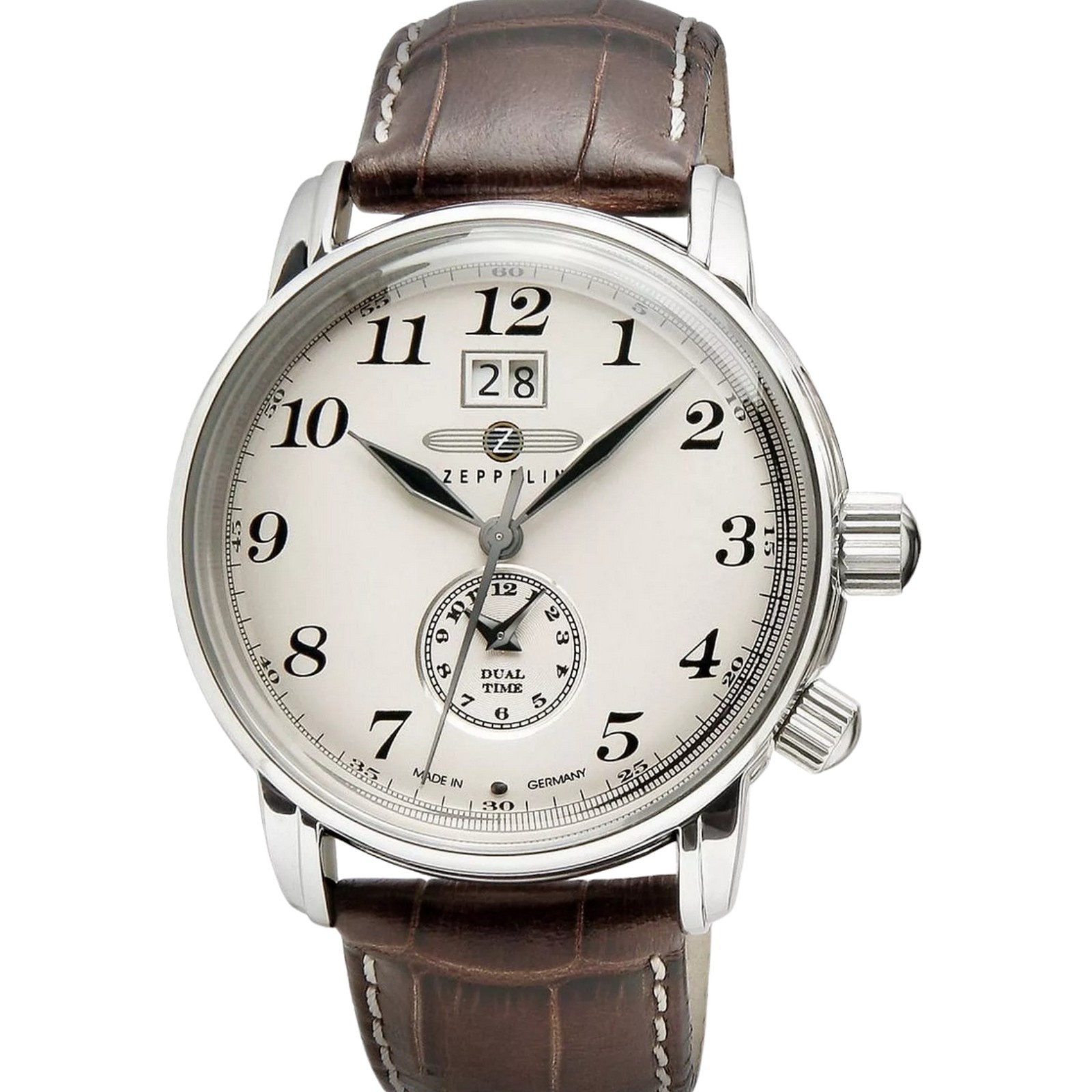Zeppelin LZ127 Graf Zeppelin Dual Time Beige Dial Men’s Watch 7644-5
