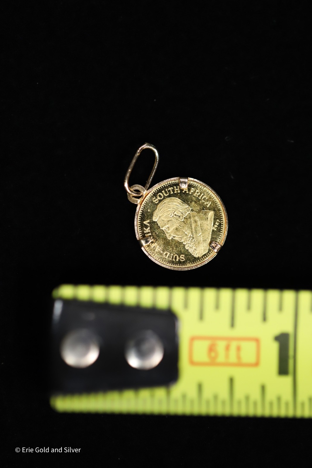 Mini 24k .999 Gold South African Kruggerand Coin Charm Pendant W/Bail 1980