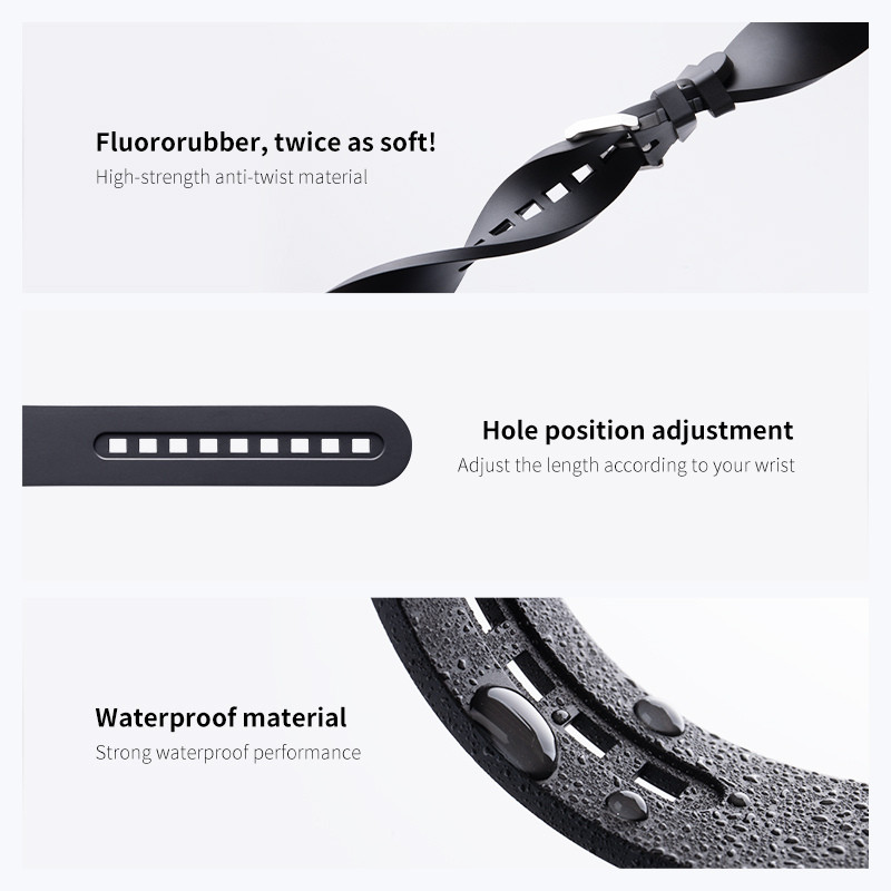 23mm Soft FKM Rubber Watch Strap Fits Blancpain Fifty Fathoms 5000 5015 5054