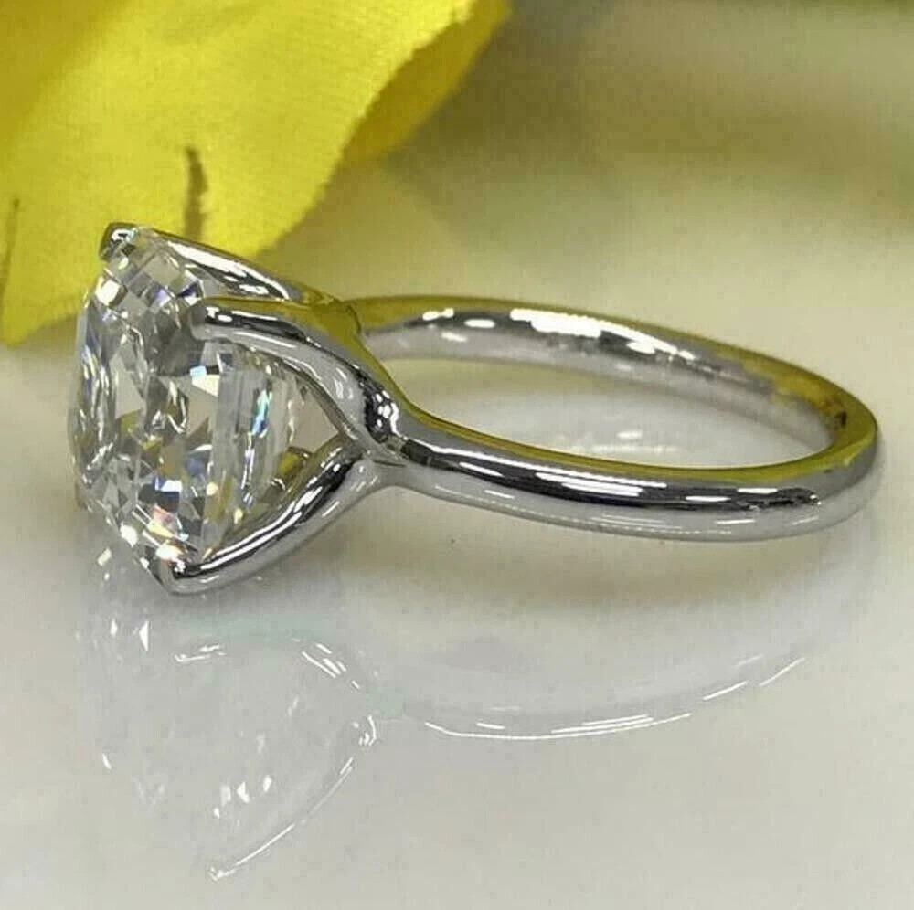 Certified 3.00 Ct Off White Diamond Solitaire Statement Ring, 925 Silver