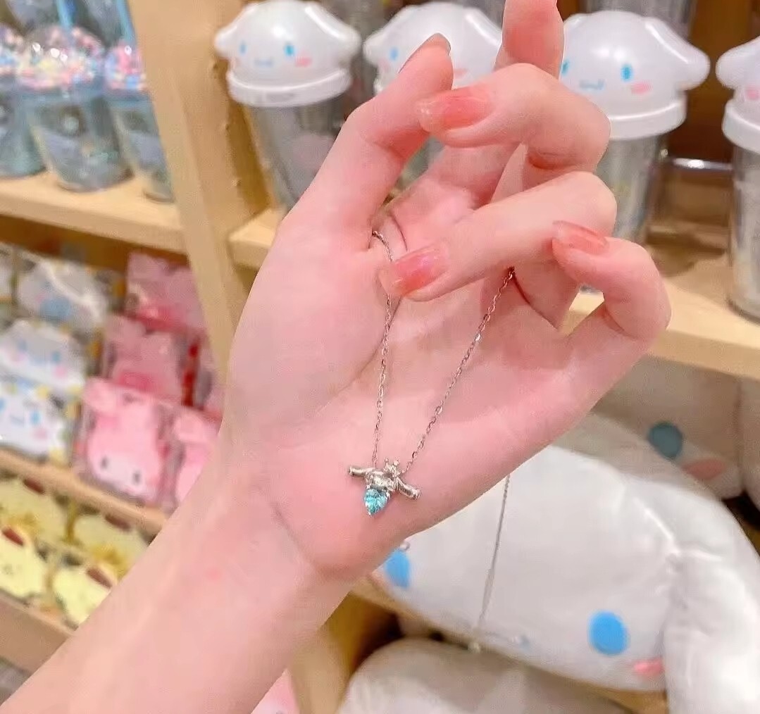 Hello Kitty Cinnmaroll Necklace Simple Design Chain Pendant for Girls