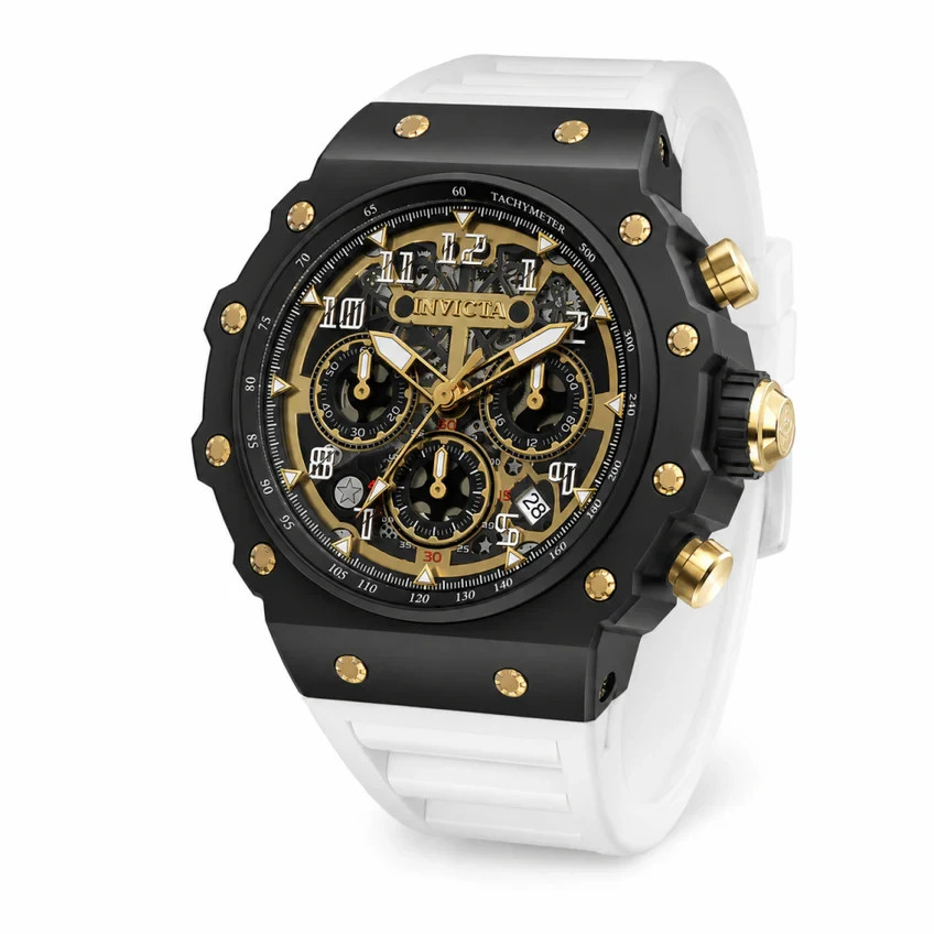 Brand New Invicta Racing Vaulthan Men’s Watch 44mm White (69653) TachyMeter