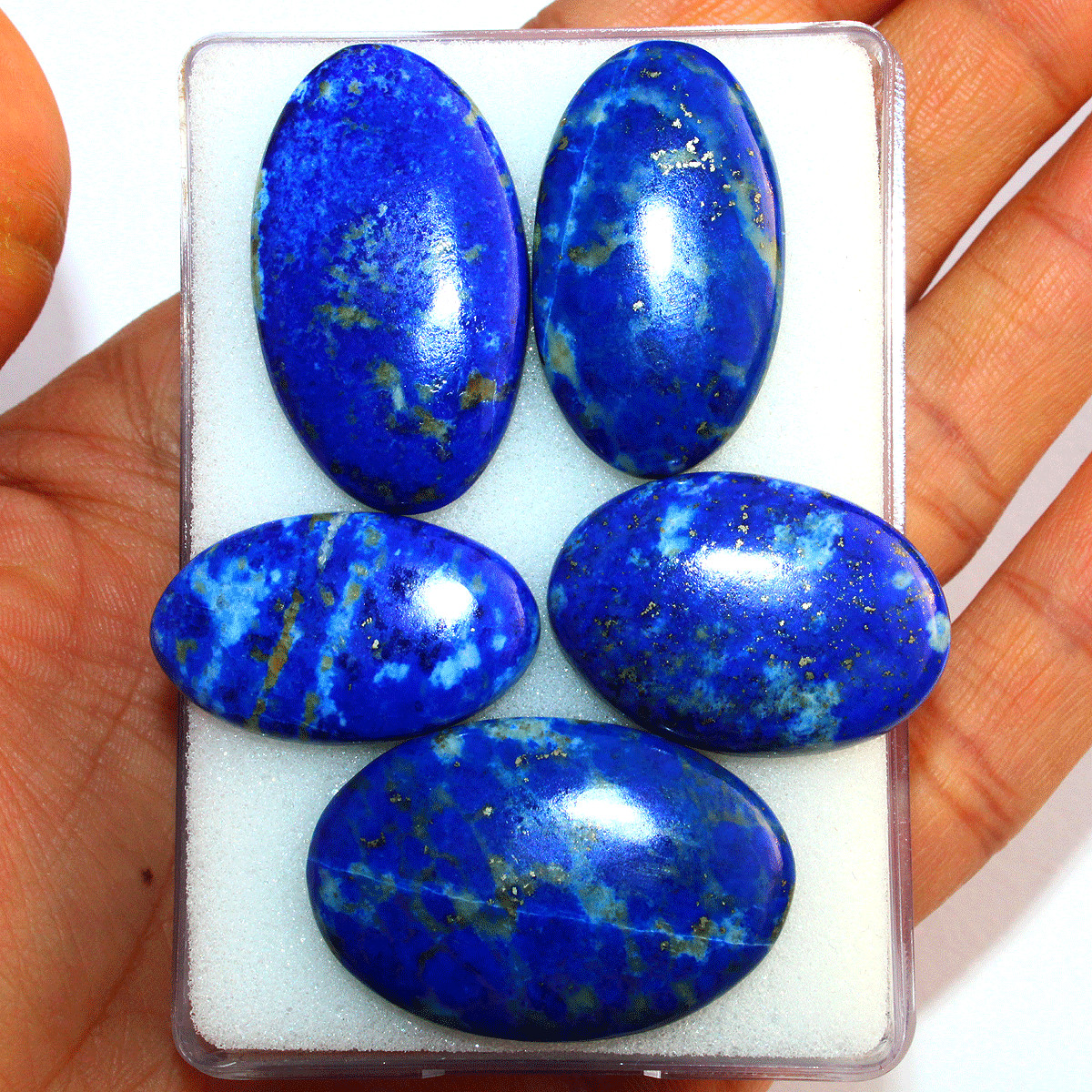 5 PC Natural Lapis Lazuli High Quality Untreated 30-37mm Oval Cabochon Gemstones