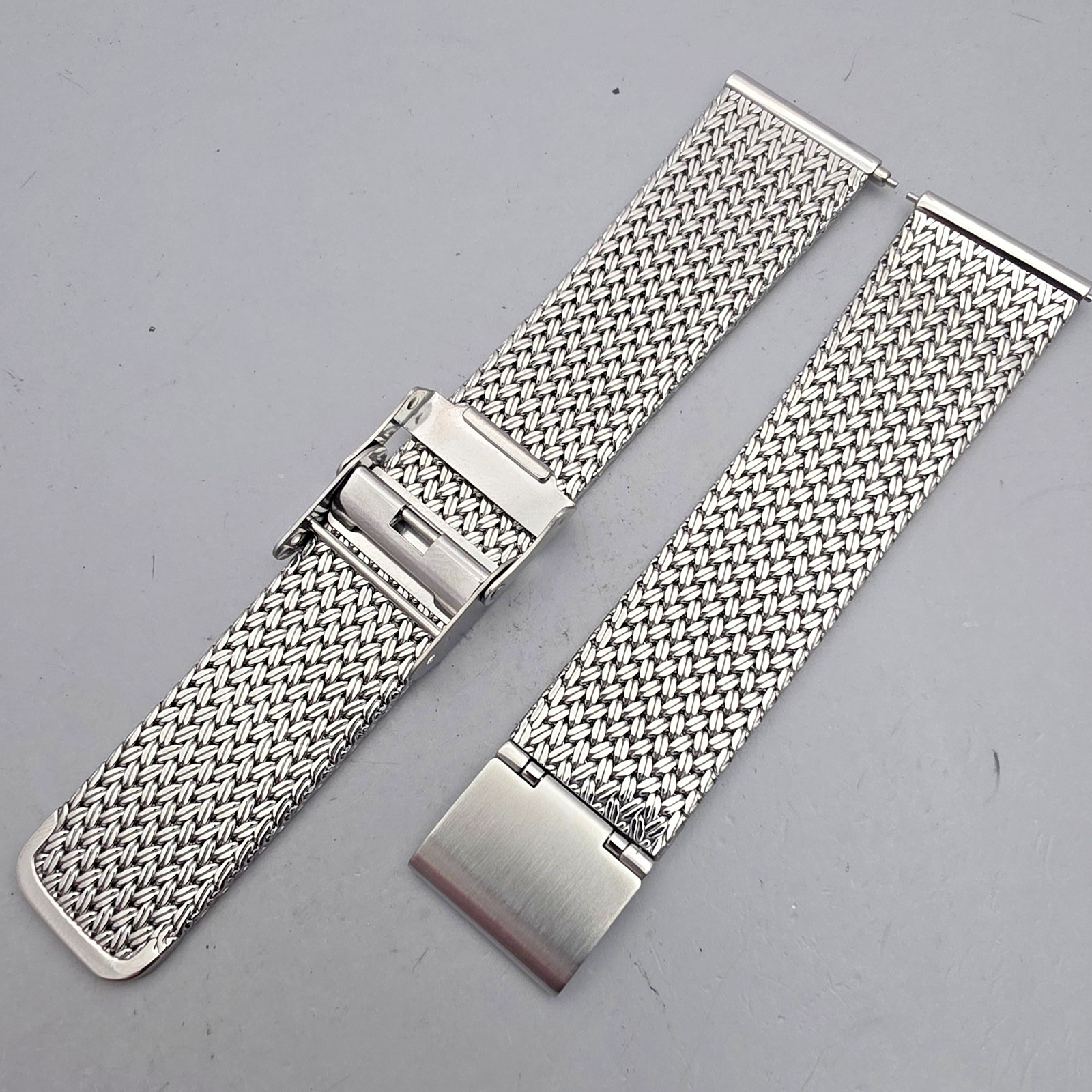 Unbranded Stainless steel mesh watchband/Bracelet 20mm Woven Texture