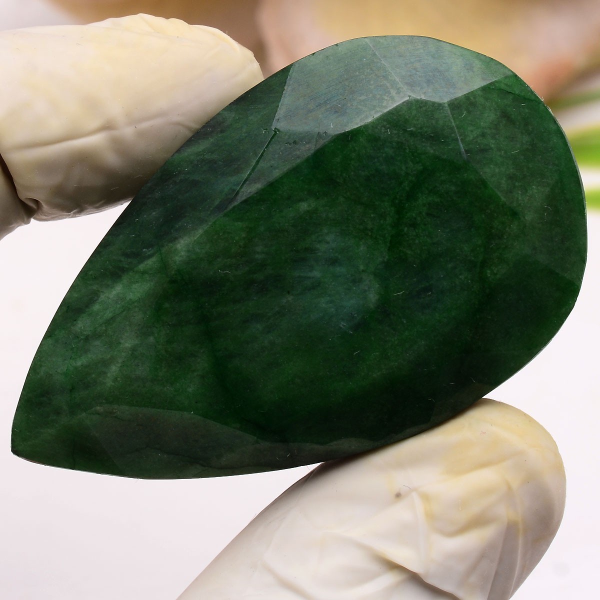 305 Cts Natural Brazilian Emerald 56mmx33mm Pear Cut Huge Size Loose Gemstone