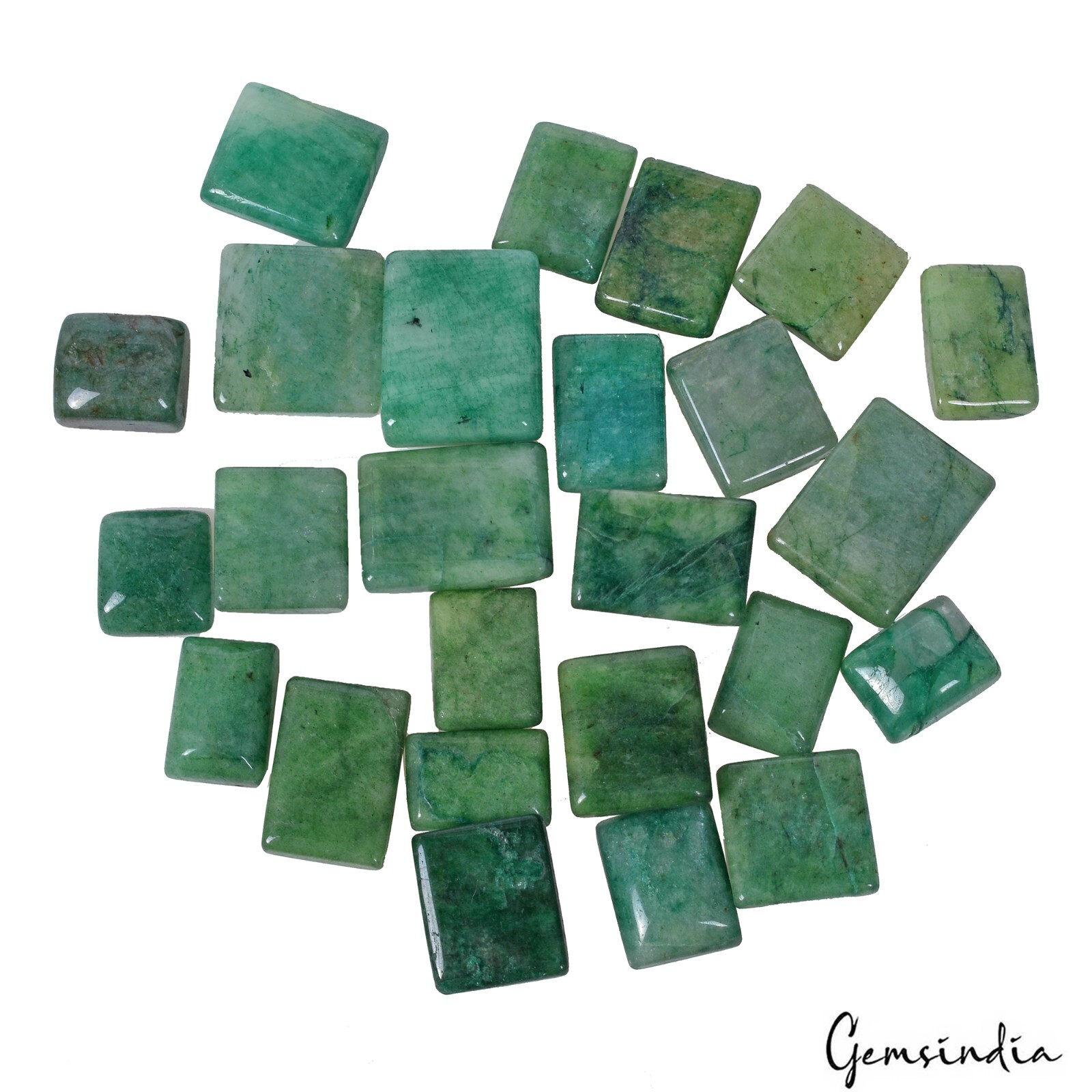 HUGE 370 Ct Natural Green Brazilian Emerald Rectangular Cabochon Loose Gemstone