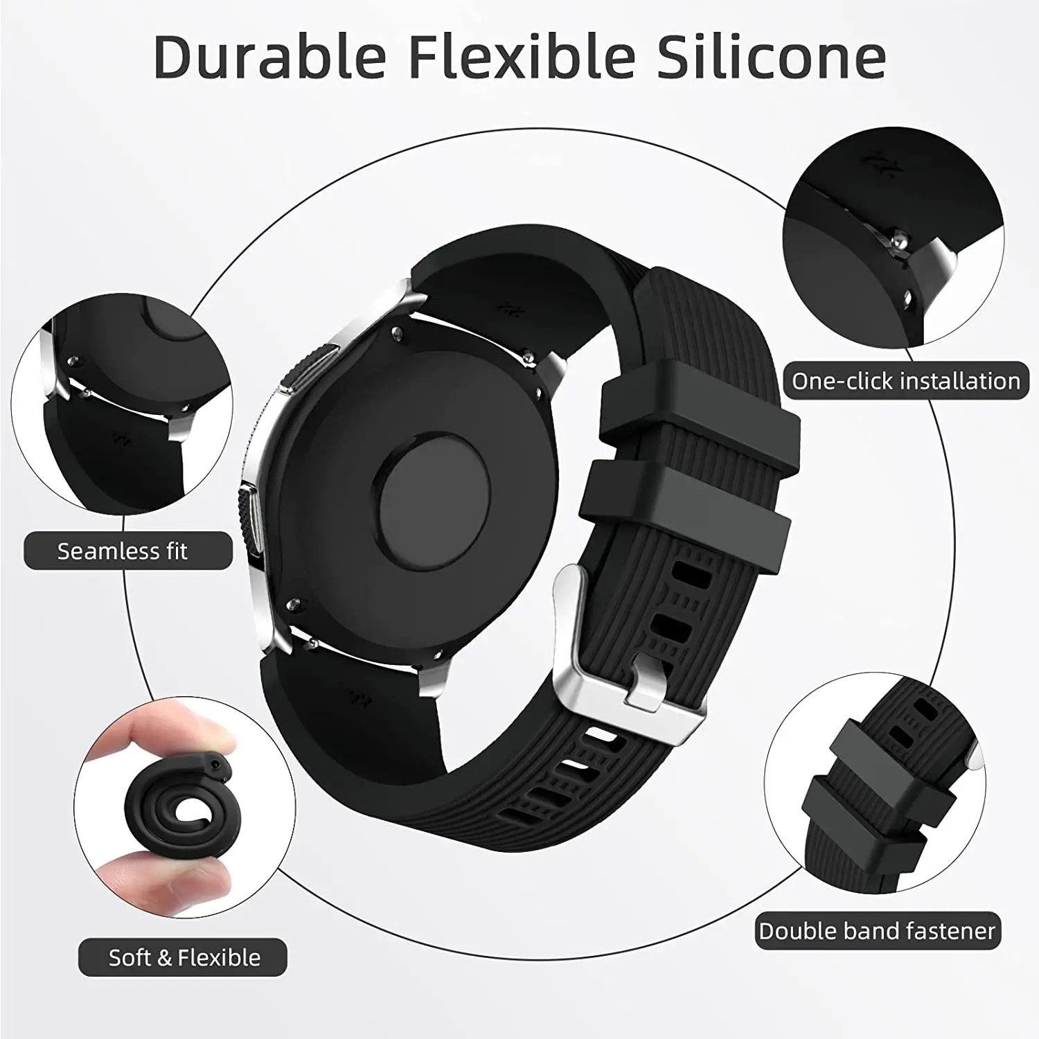 Silicone Watch Band Strap for Garmin Vivoactive 3/5 Forerunner 245 645 Music