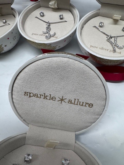 SparkleAnd Allure Jewerly Set-Comes In Holiday Ornament-DIFF LETERS TO CHOOSE