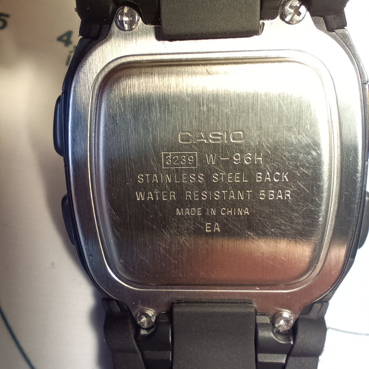 Casio Illuminator Men’s Black Digital Alarm Chronograph 50m 3239 W-96H New Strap