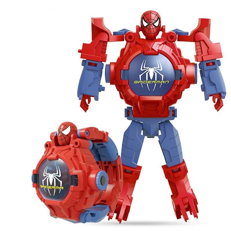 Fashion 24 Projection Patterns Spiderman Children Watches for Boy Deformation