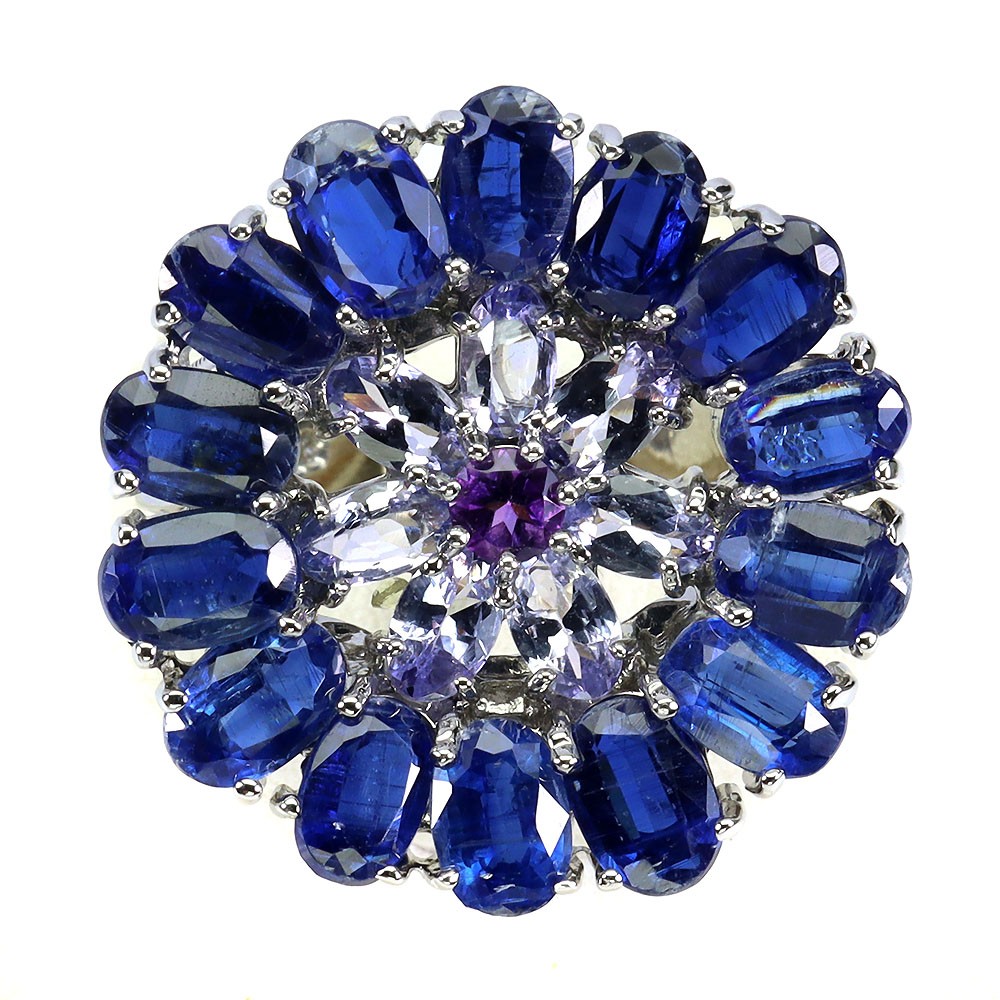 925 Sterling Silver Ring Kyanite Amethyst Sapphire Tanzanite Gemstone jewelry 7