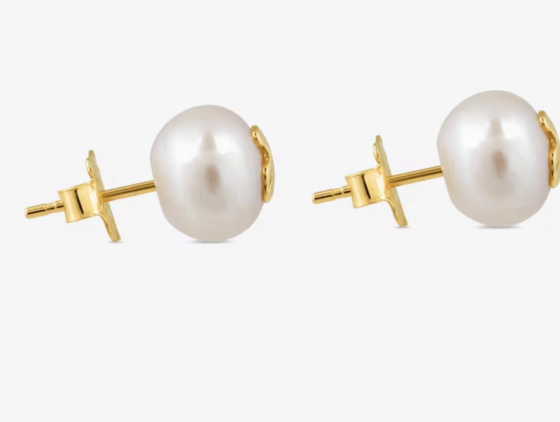 Authentic 18K SOLID GOLD TOUS BEAR EARRINGS WITH PEARLS BEAR MOTIF NEW In BOX