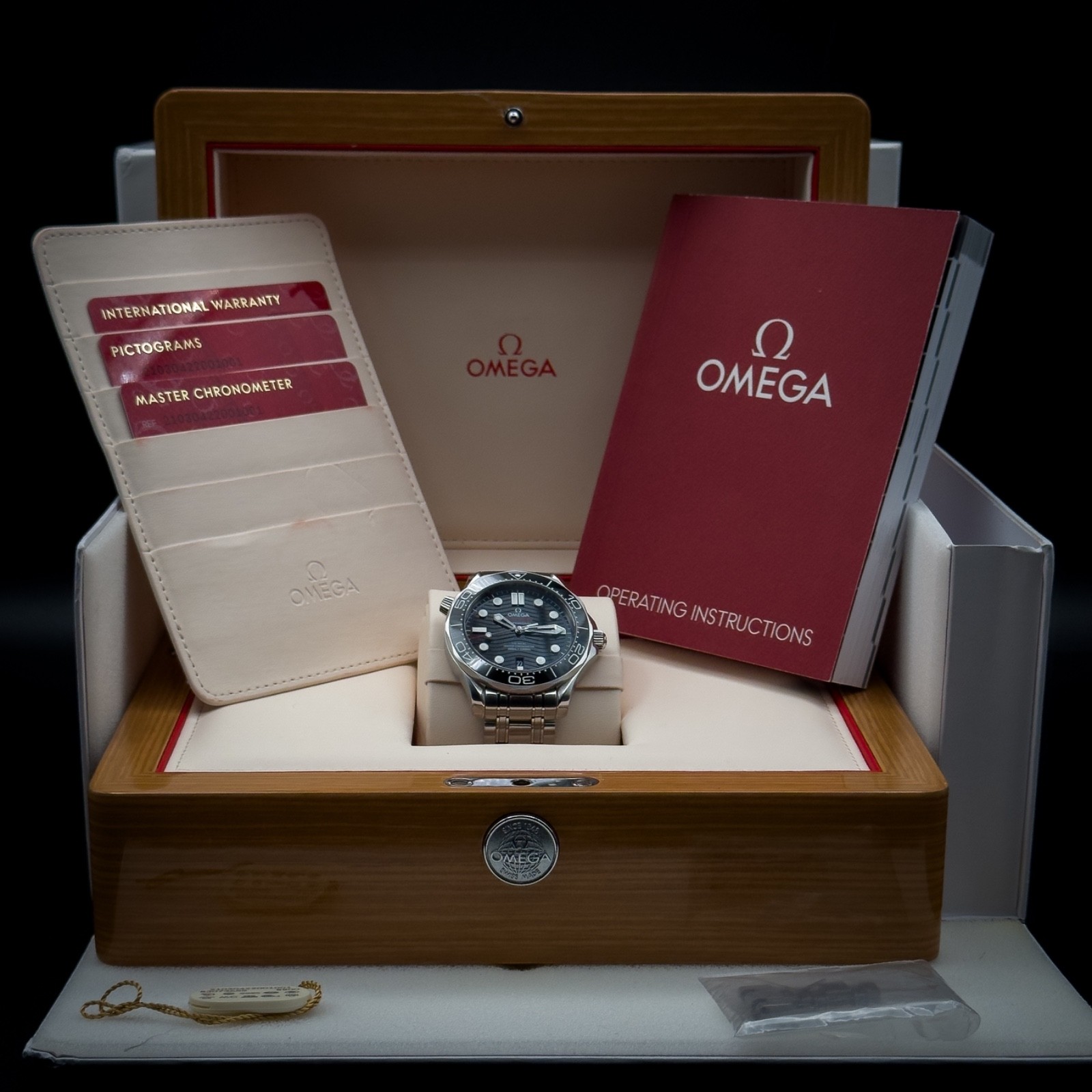 Omega Seamaster Diver 300M Mint Black Wave Dial Complete Set 210.30.42.20.01.001