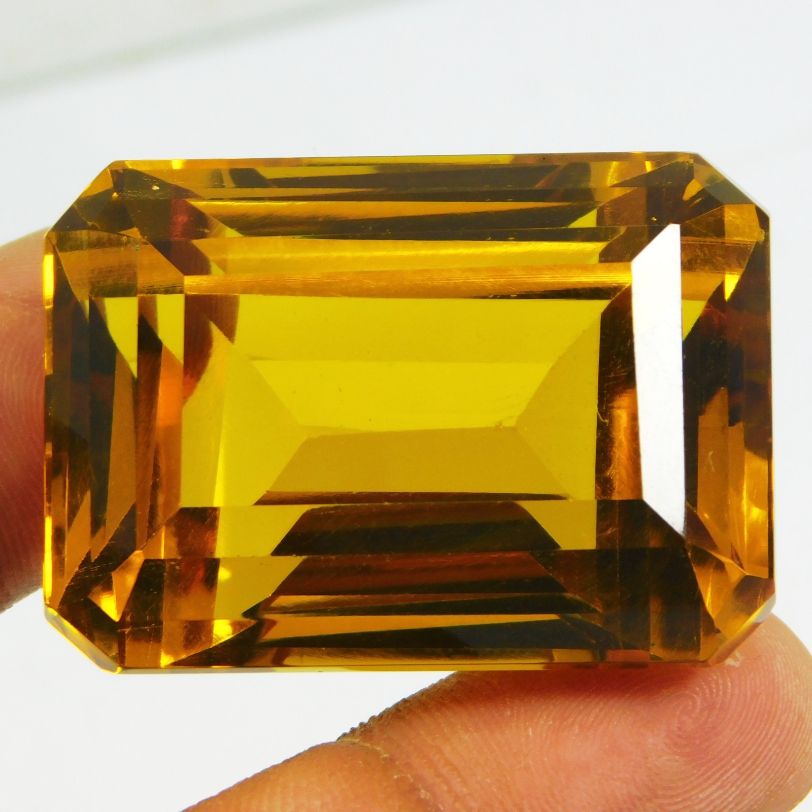 Certified 190.00 Cts Natural Mogok Painite Orange Yellow Emerald Shape Gemstone