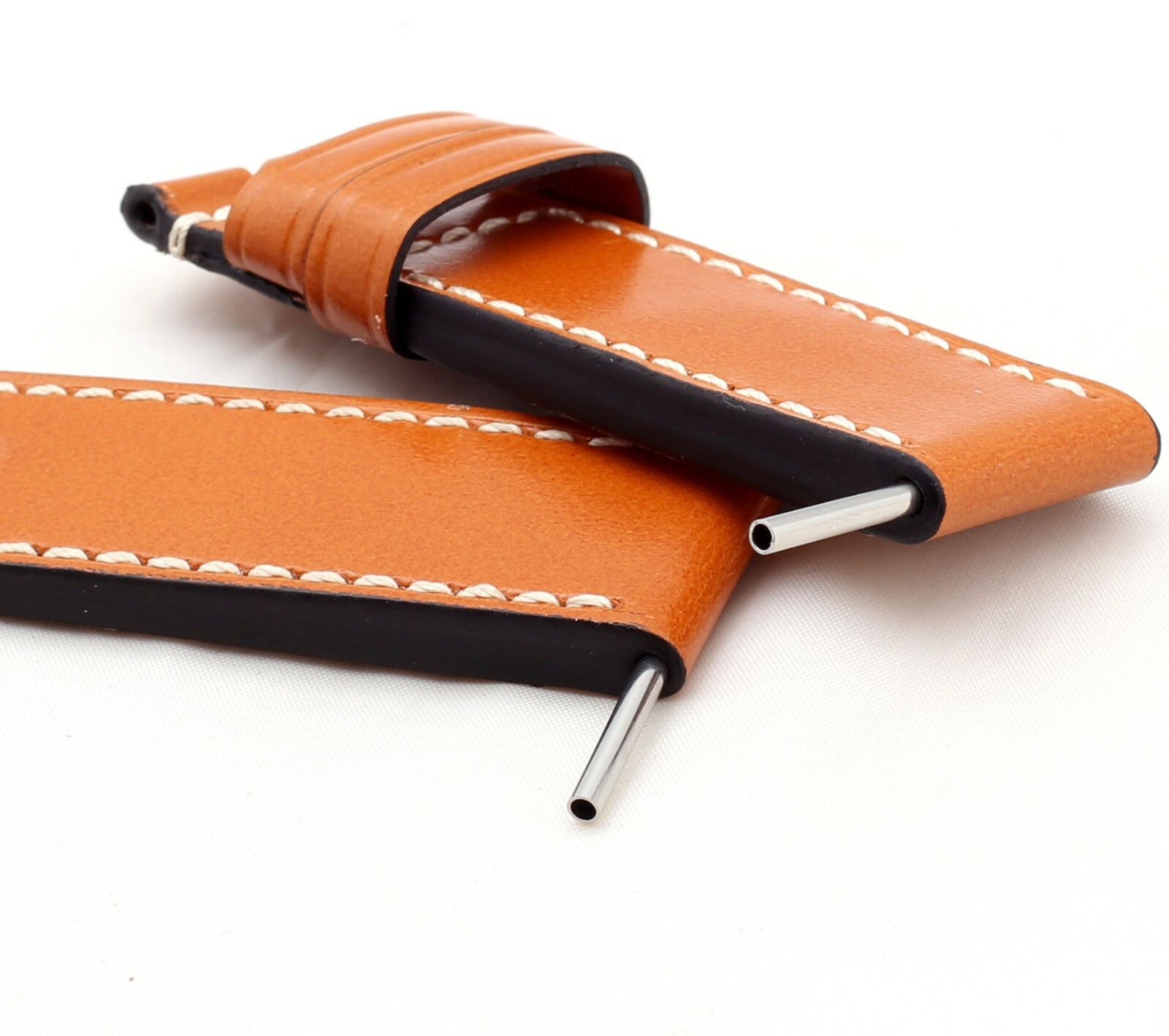 1Pair 2PCS 24mm Stainless Steel Tubes For Thick Leather Strap Band