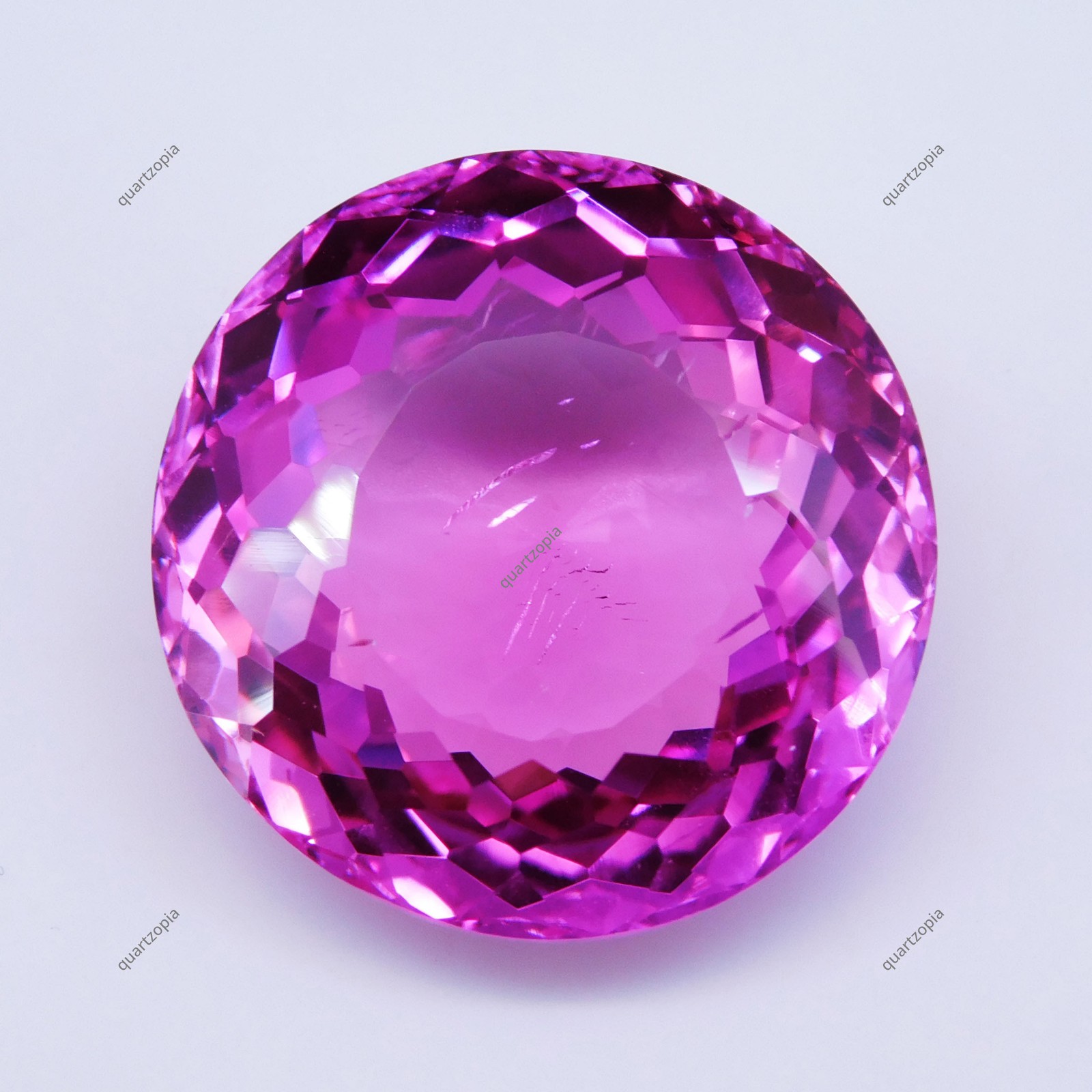 Certified 40.55 Ct Natural Pink Sapphire Round Cut Loose Gemstone Brilliant