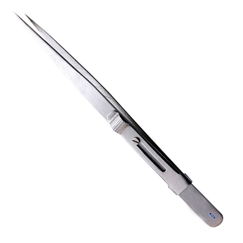 Diamond Stone Tweezers Locking Jewelry Tweezer Slide Lock Medium Tip