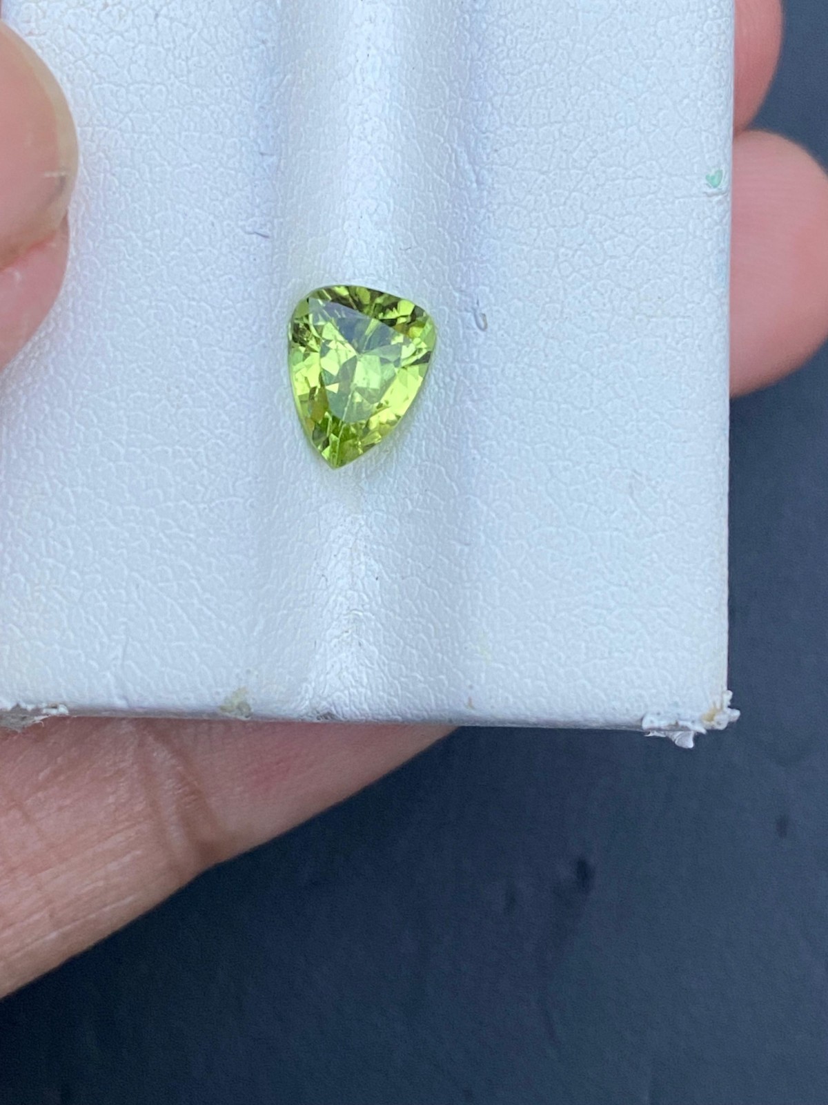 0.95Ct Natural cut peridot pear shape loose Gemstone From Pakistan
