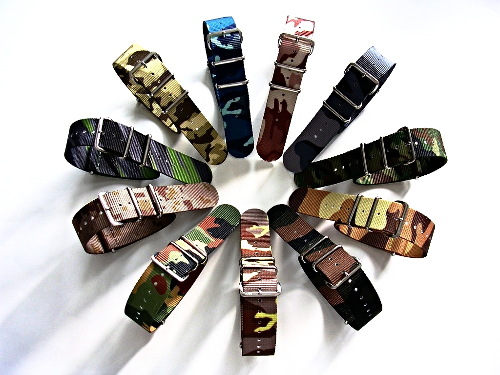 NATO G10 ® Ballistic CAMO nylon watch band Military strap RAF stitched IW SUISSE