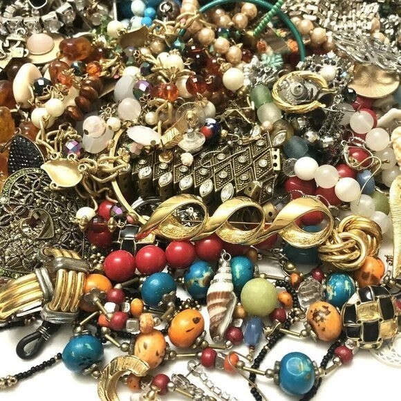 Mystery Jewelry Lot Bag 1 lb Vintage To Now Repair Craft Junk Broken ..