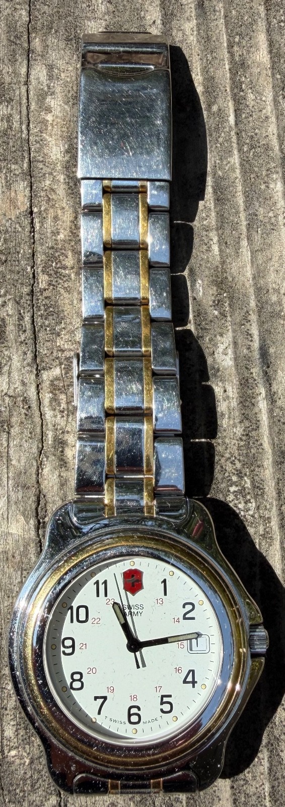Swiss Army Brand Military Field Watch 40mm Mens Gold accent metal band