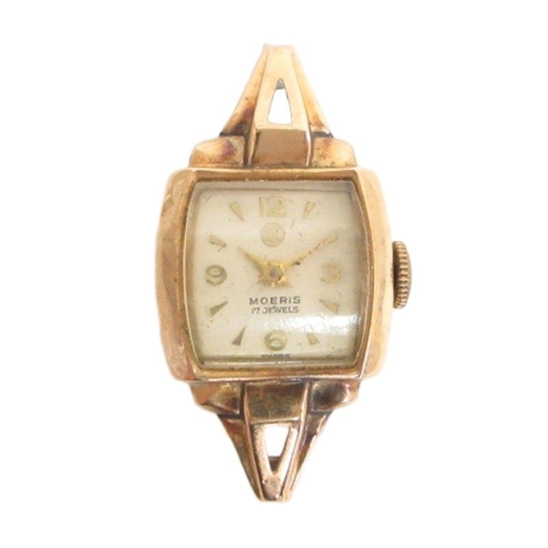 MOERIS 18K 750 watch case only hand wound 17 jewels Swiss made total 7g junk