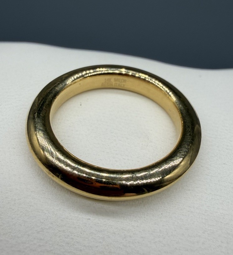 14k Yellow Gold Resin Core Milor Band Ring Sz 6.75 Italy Italian Simple Classic