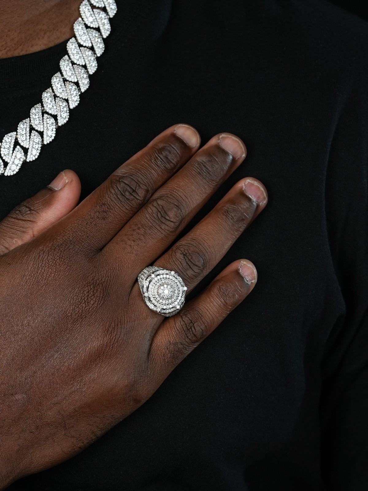 Men’s Large Solid 925 Silver 5ct King Crown Simulated Diamond Pinky RING HIP-HOP
