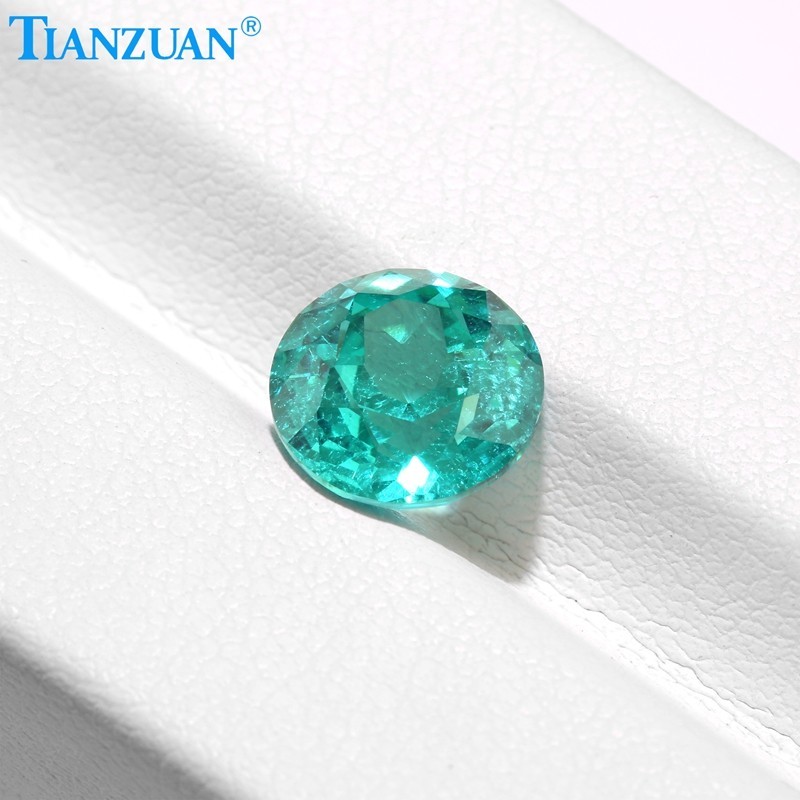 Synthetic YAG Round Shape Neon Paraiba Color with inclusions loose Gemstones