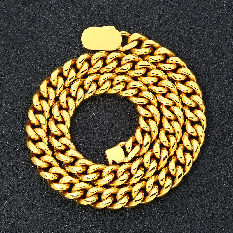 Fashion Mens Cuban Link Chain Stainless Steel Necklace Hip Hop Jewelry for Men
