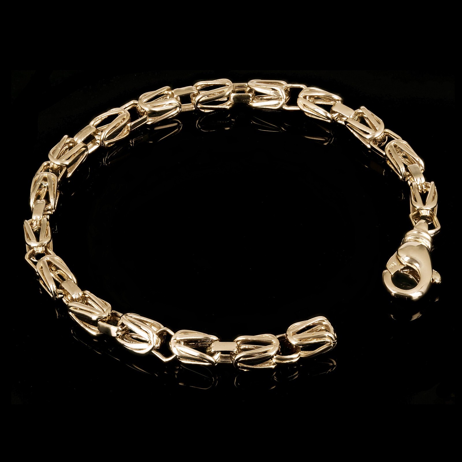 10k Yellow Gold Solid Turkish Style Link Bracelet 7″ 5.3mm 14 grams