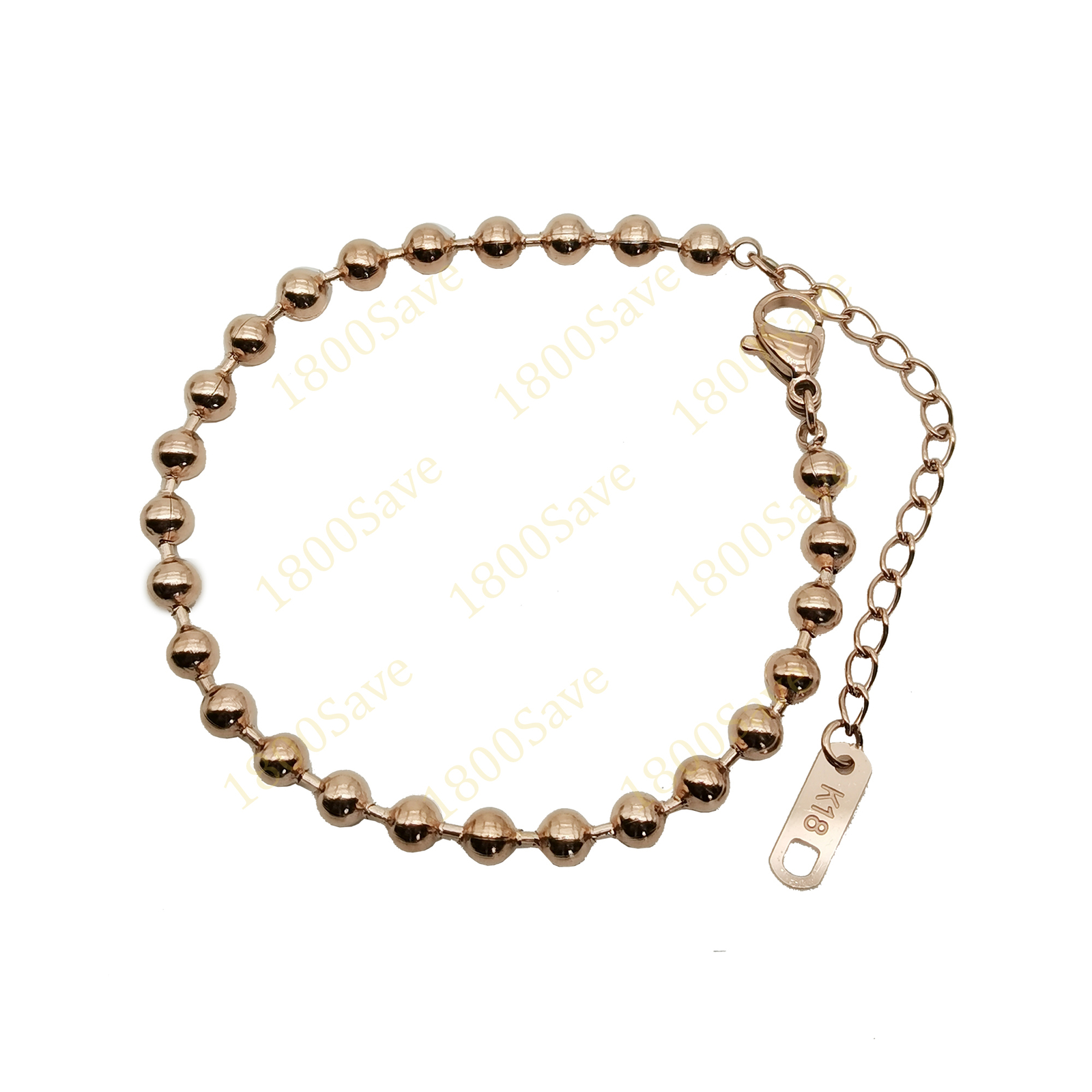 Genuine 18K Rose Gold Filled Tarnish-Free 6″/8″ 4mm Italian Bead Chain Bracelet