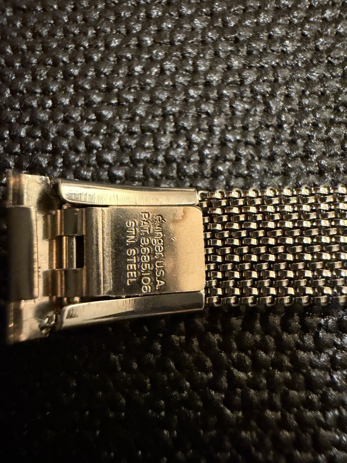 Evinger 13mm open end fixed lug tank Vintage Watch Band Mesh bracelet silver USA