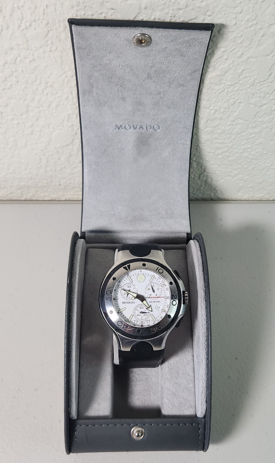 Swiss Movado Series 800 Chronograph White Dial Men’s Watch w/ Box/Manual