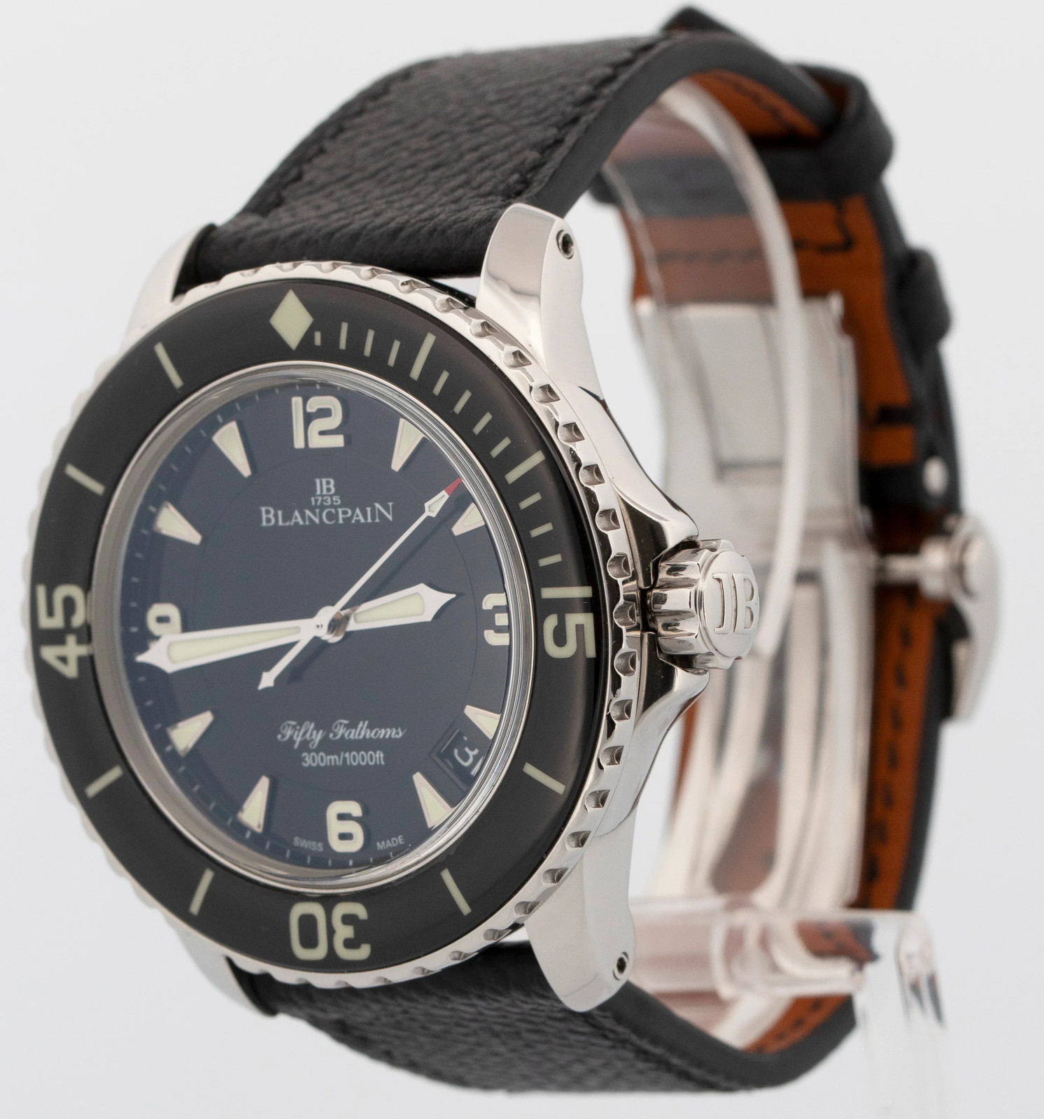 Blancpain Fifty Fathoms BLACK Stainless Steel 45mm 5015 1130 52A Dive Watch
