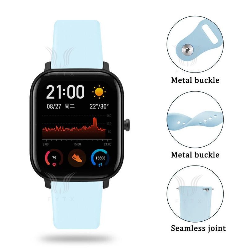 For Huami Amazfit GTR 4 3 2 2e Pace Strato GTS 4 3 2e Silicone Watch Band Strap