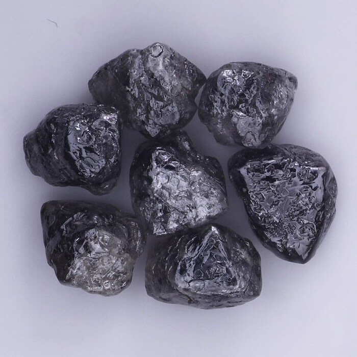 2.00 CARAT RAW CRYSTAL NATURAL BLACK COLOR ROUGH DIAMOND LOT 2.75 to 3.25 MM