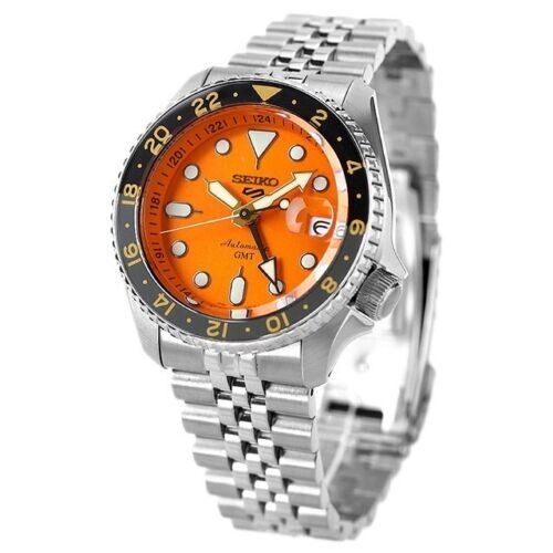 SEIKO SSK005KC 5 Sports SKX Sports Style GMT Mechanical Automatic Watch Orange