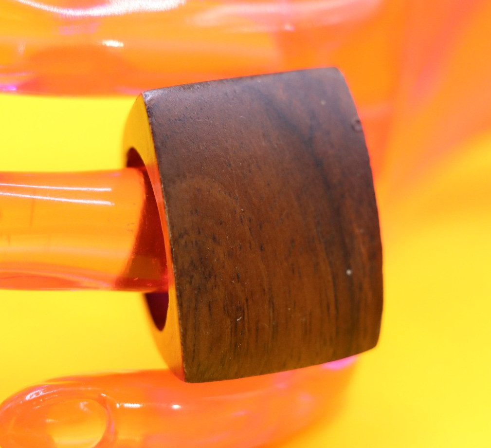 Vintage Walnut Colored Wood Statement Ring Wooden Size 8