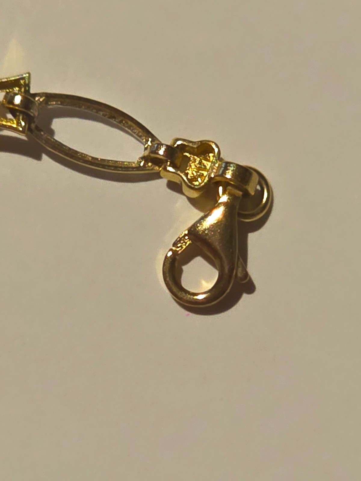 REAL 14K GOLD 15 BRACELET 7INCH PINK AND WHITE CZ