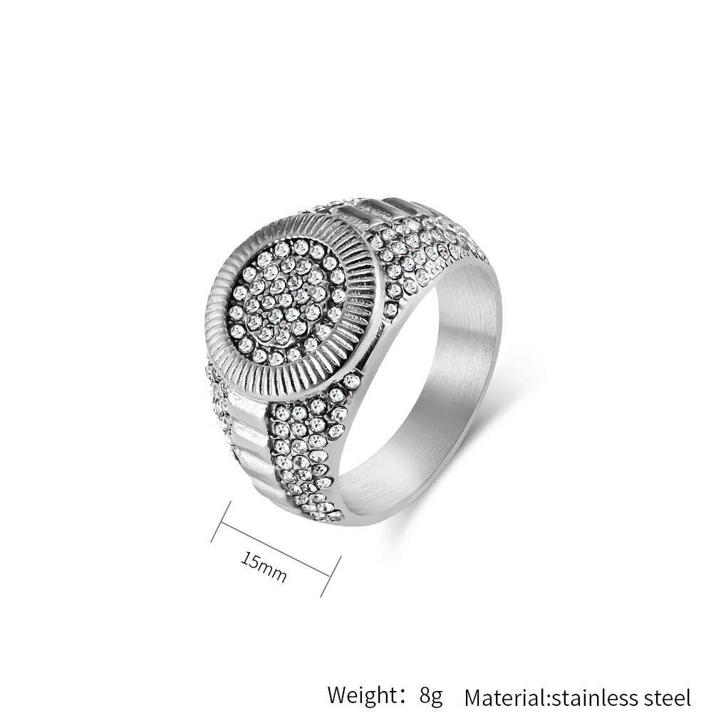Men Band Ring Stainless Steel Signet Wedding Statement Cocktail Party Gift
