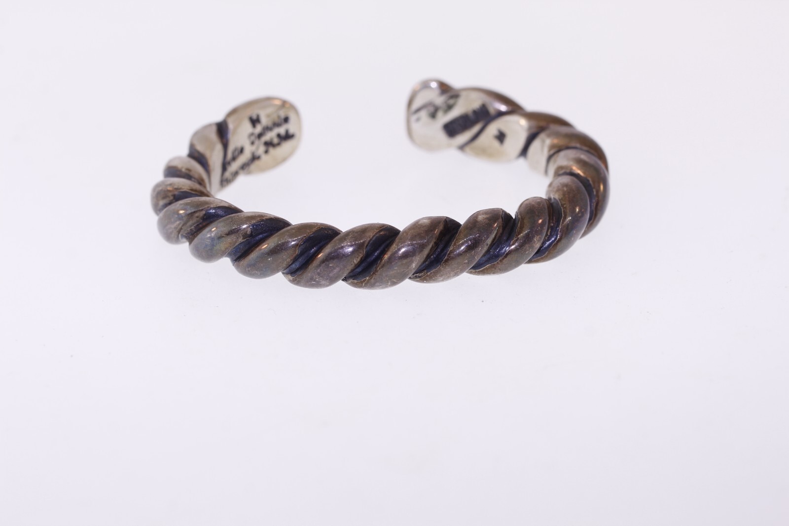 Orville Tsinnie Navajo Sterling Silver 9.05mm Native Twisted Cuff Bracelet