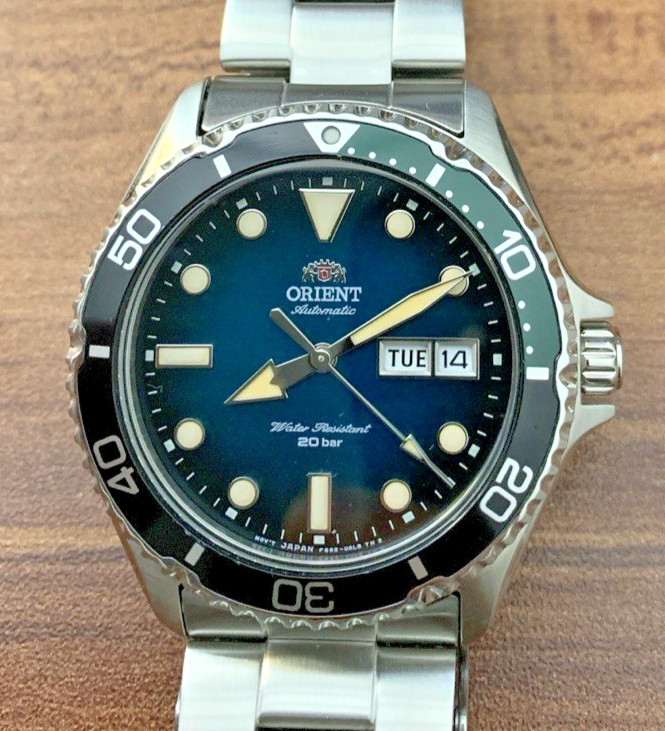 ORIENT Mako Kamasu II Automatic Green Sapphire Dial Men’s Diver Watch RN-AA0811E