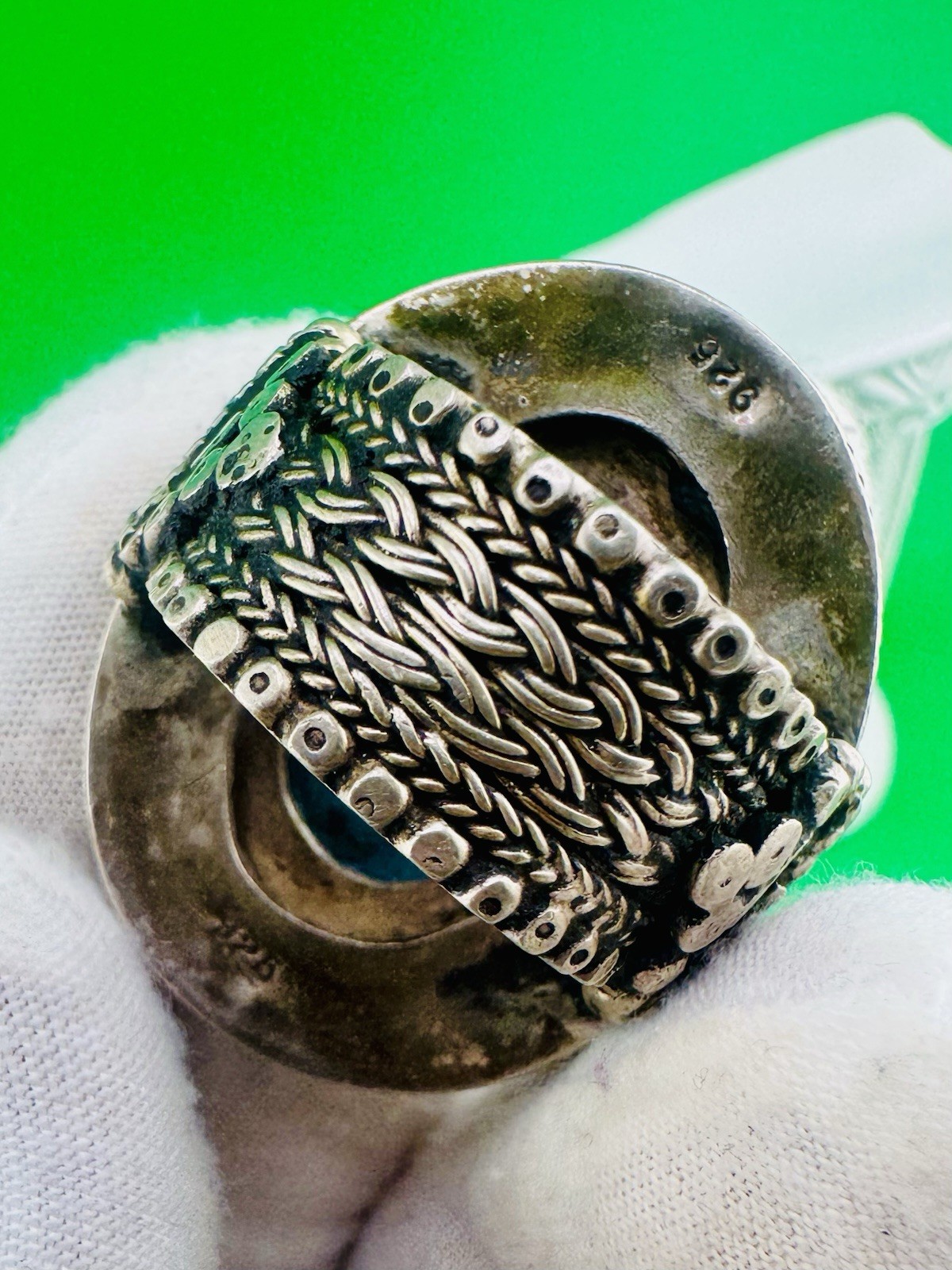 Persian Turquoise Ring 925 Starling Silver 7.5 size #1973-18