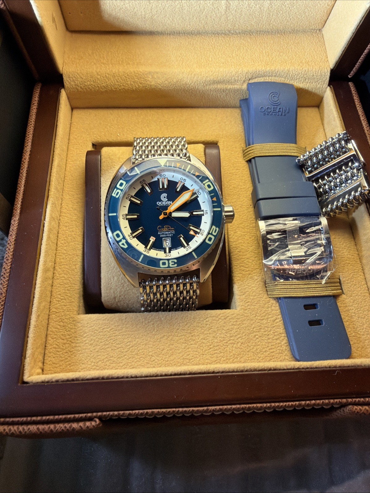Ocean Crawler Core Diver Turtle Blue 44mm Automatic 600m Men’s Watch With Mesh