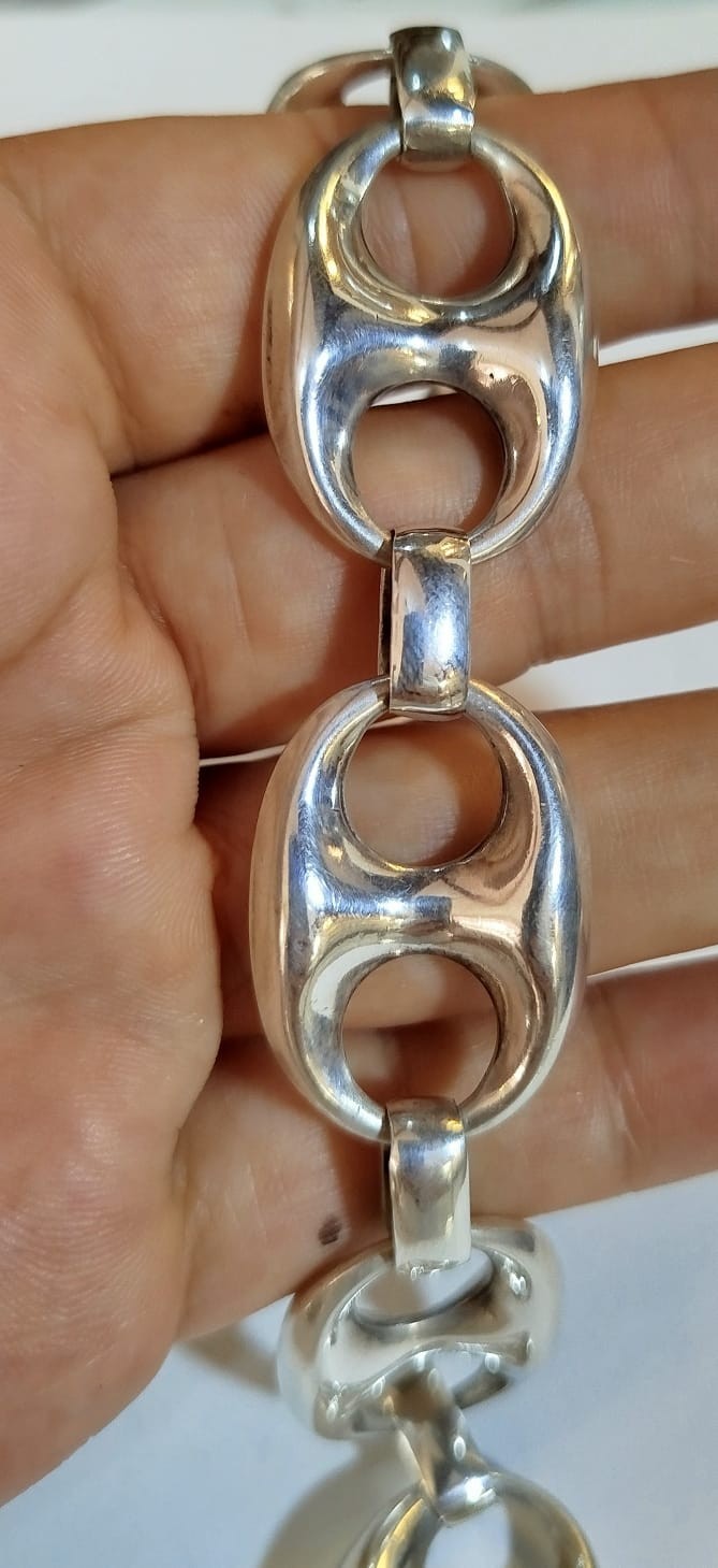 Vintage Gucci-style sterling silver link bracelet (900)