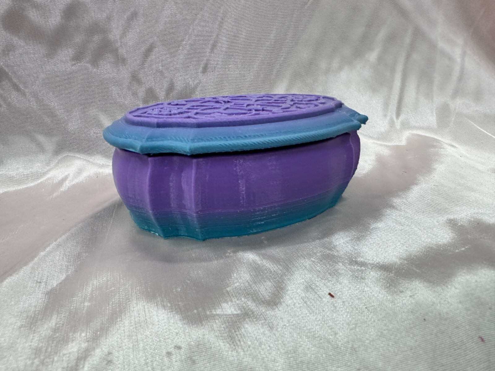 Purple & Blue Trinket / Jewelry Box, 4.5″ x 3.5 x 1.5″